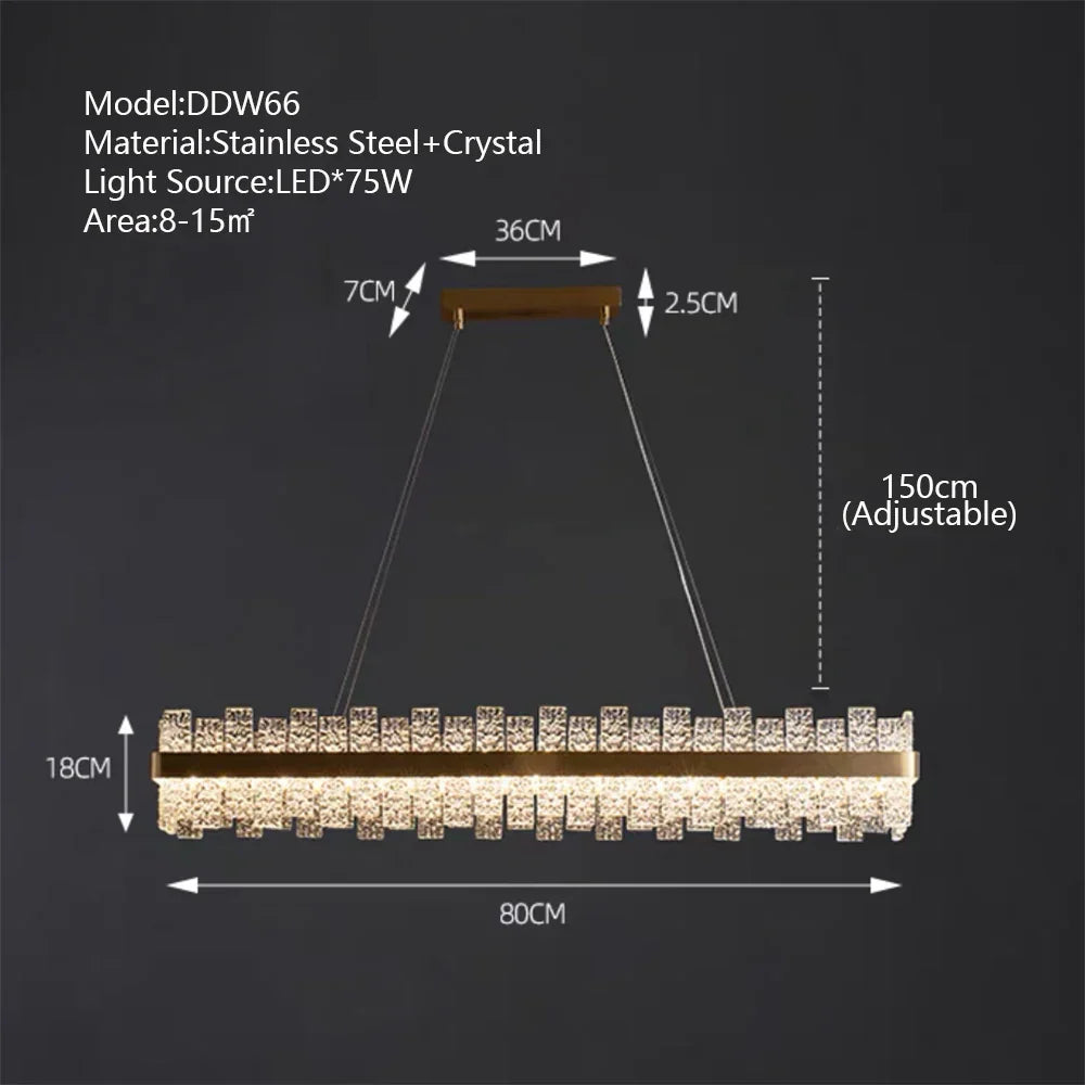 Decorbites™ Kristall-LED-Kronleuchter: Gold/Schwarz Luxus-Hängeleuchte für das Zuhause