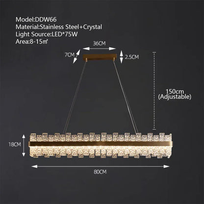 Decorbites™ Kristall-LED-Kronleuchter: Gold/Schwarz Luxus-Hängeleuchte für das Zuhause