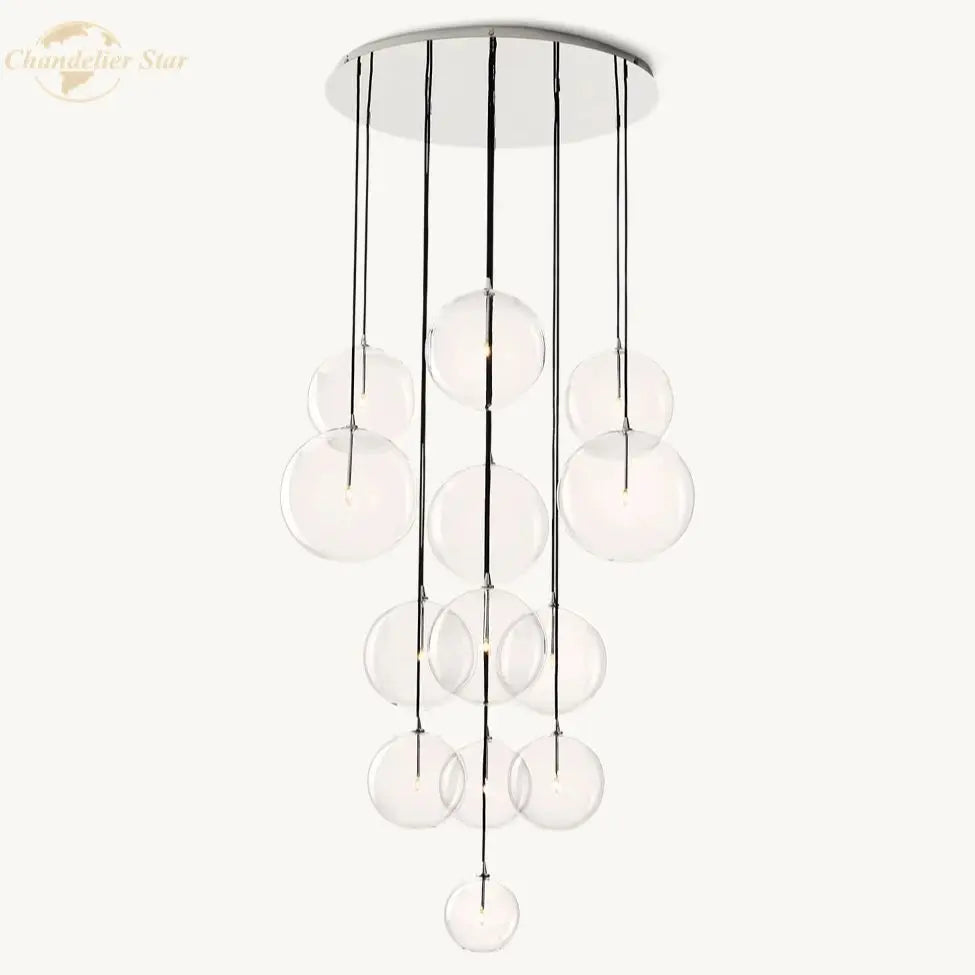 Decorbites™ Klare Glasgloben-Cluster-Kronleuchter Pendelleuchten für Wohnzimmer und Treppenhaus