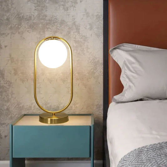 Decorbites™ Glasball-LED-Schreibtischlampe Nordisches Design für Schlafzimmer Wohnzimmer Lesen