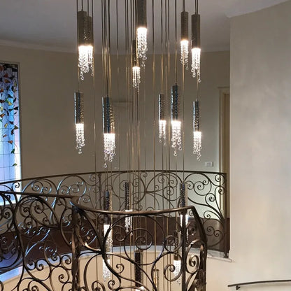 Decorbites™ Kristall-LED-Treppenleuchter: Moderne Luxus-Deckenbeleuchtung für Wohnzimmer, Halle und Loft