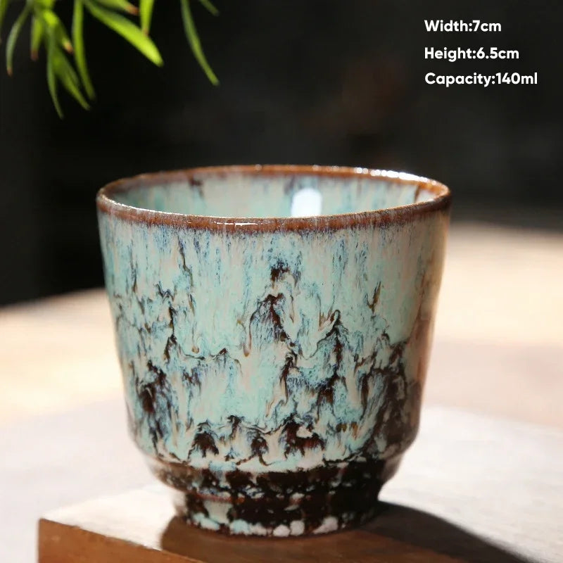 Decorbites™ Japanische Ofenverwandlungs-Keramik-Teebecher Espressotasse Kaffeetasse Töpferei Kung-Fu-Teetasse