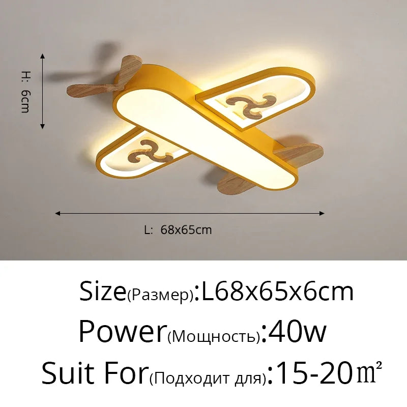 Decorbites™ Kinder-LED-Holz-Deckenleuchte in Gelb & Blau - Minimalistisches Design