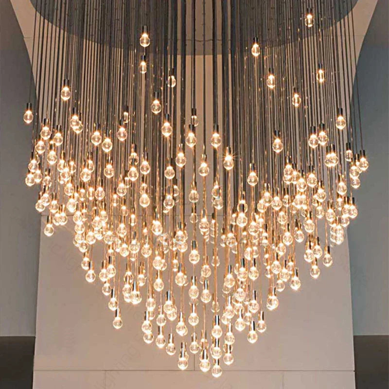 Gold LED Crystal Chandelier 45-Head Design