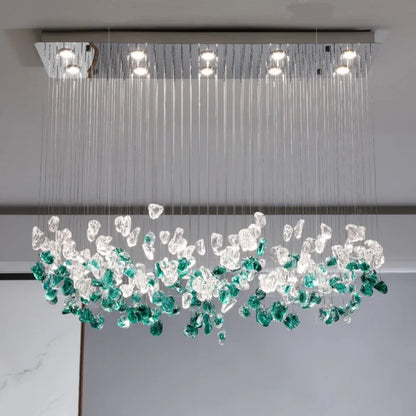 Decorbites™ Glas-Stein-Kronleuchter: Moderne Luxus-LED-Pendantleuchten für Esszimmer-Kunstdekoration