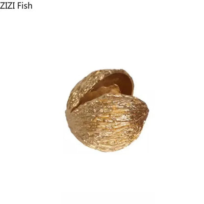 Decorbites™ Goldene Nuss-Schalen-Ornamente Moderne Handwerkskunst Schreibtisch-Dekoration Kunstwerk Raumästhetik Dekoration