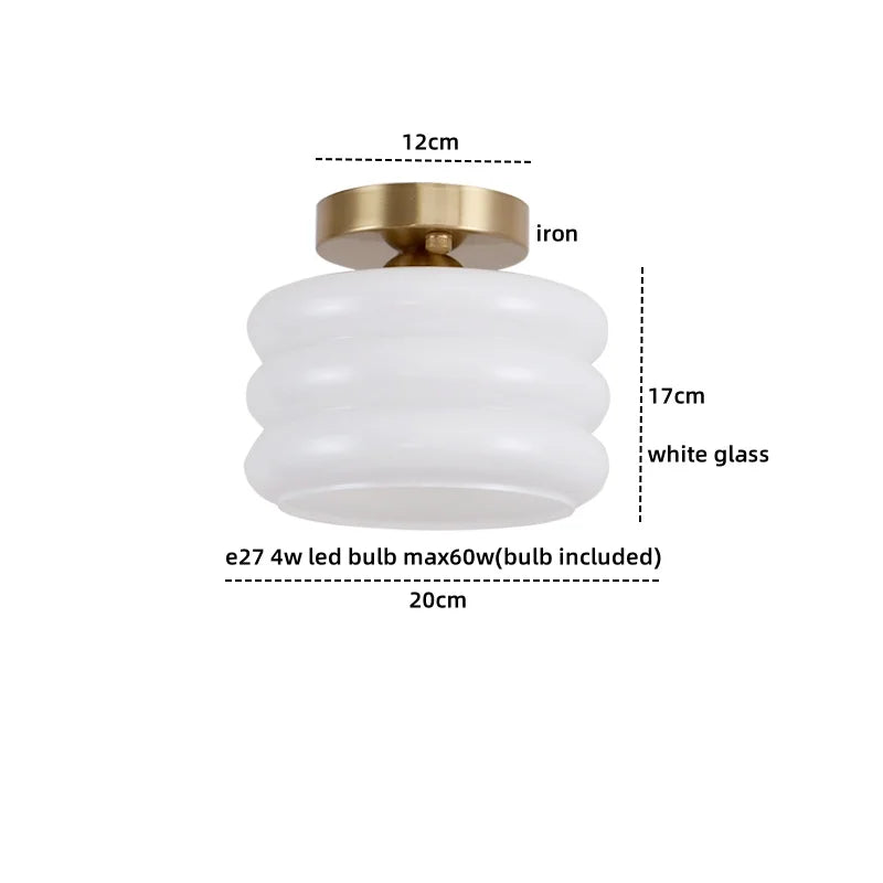 Decorbites™ Cremiges Glas-Eisen-LED-Deckenleuchte – Moderne Innenbeleuchtung