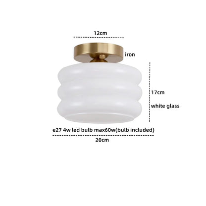 Decorbites™ Cremiges Glas-Eisen-LED-Deckenleuchte – Moderne Innenbeleuchtung