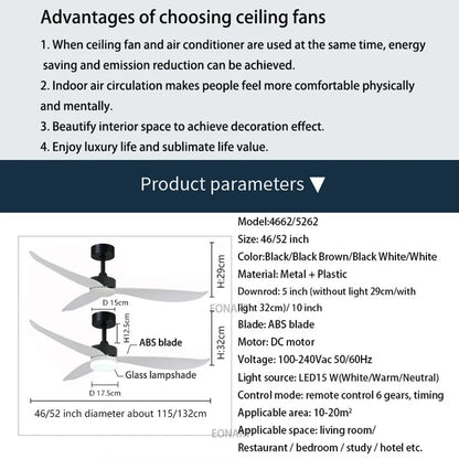 Decorbites™ 52" Deckenventilator mit Kunststoffflügeln und Fernbedienung für das Schlafzimmer