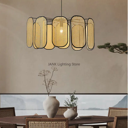 Decorbites™ Bambus-Kern-Rattan-Kronleuchter LED-Hängeleuchte für die Beleuchtung im Hausdekor