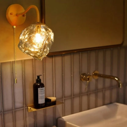 Decorbites™ Lava-Eis-Glas-LED-Wandleuchte Messing Vintage Wandlampe