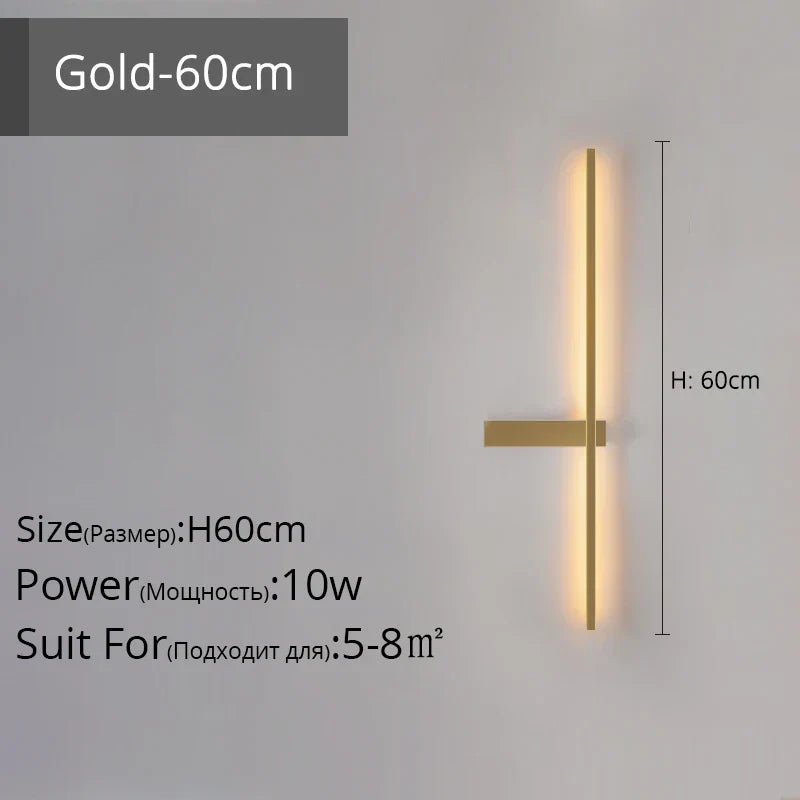 Decorbites™ LED-Wandleuchte, modernes minimalistisches Design, Aluminium, Innenbeleuchtung, Gold/Schwarz, AC85-260V
