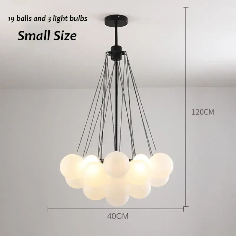 Decorbites™ Glasleuchter: Nordischer 19/37 Kugel-LED-Licht, Schwarzgold-Hängeleuchte für die Hausdekoration