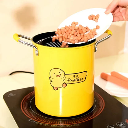 Decorbites™ Fritteuse mit Ölfilter und Deckel: Perfekt für gebratenes Hähnchen, Pommes frites – Küchenelementar