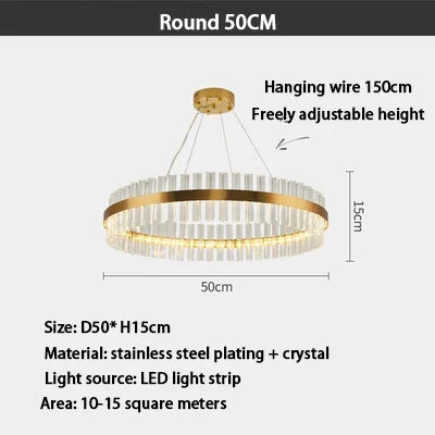 DecorBites™ Crystal LED Ring Chandelier: Modern Home Lighting Fixture