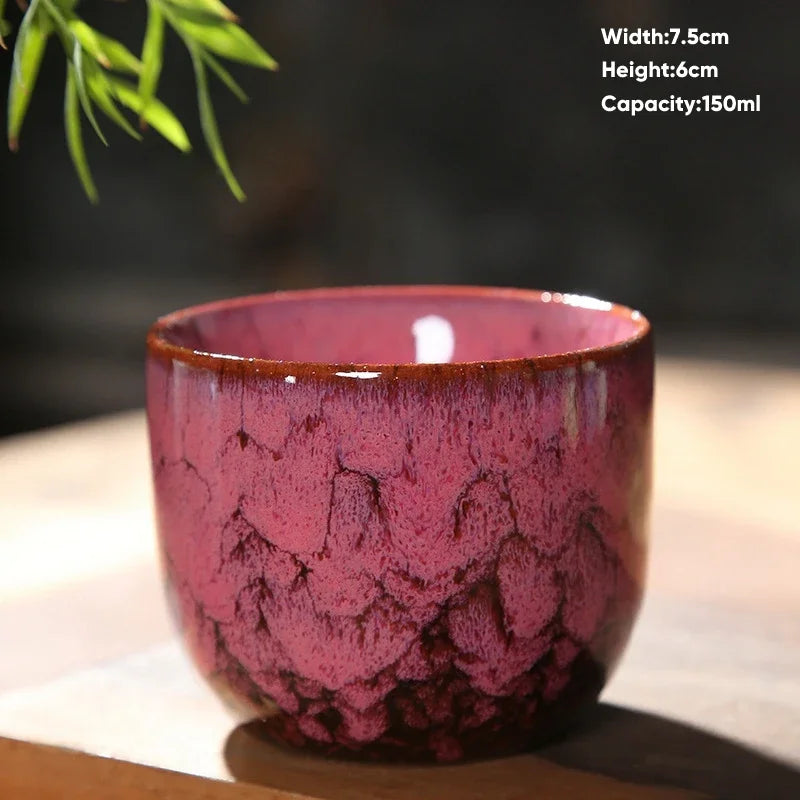 Decorbites™ Japanische Ofenverwandlungs-Keramik-Teebecher Espressotasse Kaffeetasse Töpferei Kung-Fu-Teetasse