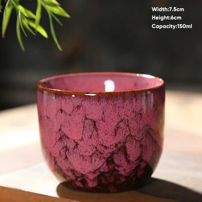 Decorbites™ Japanische Ofenverwandlungs-Keramik-Teebecher Espressotasse Kaffeetasse Töpferei Kung-Fu-Teetasse