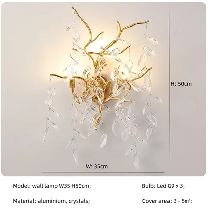 Decorbites™ Kristallzweig-Kronleuchter LED-Hängeleuchten Elegantes Villa-Wohnzimmer Gold-Dekor