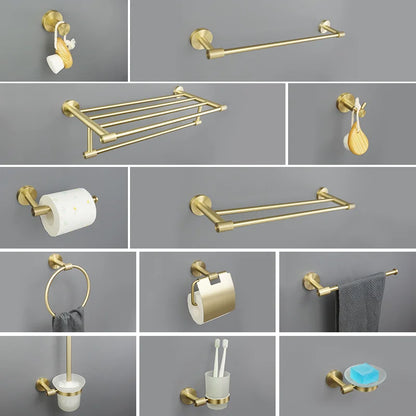 Decorbites™ Gold-Hardware-Set: Handtuchhalter, Toilettenpapierhalter, Bademantel-Haken, Becherhalter