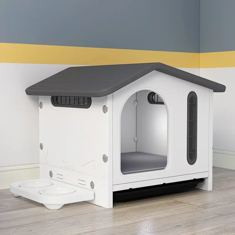 Decorbites™ Atmendes Hundehäuschen für alle Jahreszeiten für Innenbereich, Balkon, Terrasse, Wohnzimmer oder Garten