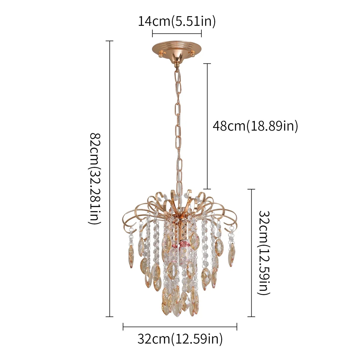 DecorBites™ Crystal Led Pendant Light Modern Chandelier Ceiling Lamp for Living Room
