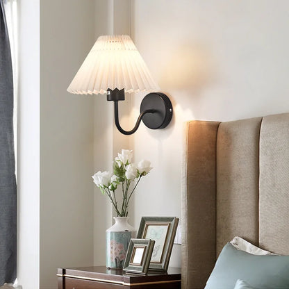 DecorBites™ Cloth Lampshade LED Wall Lamp for Bedroom & Living Room Decor