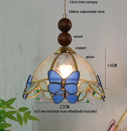 Decorbites™ Klar-Glas-LED-Pendantleuchte Tiffany-Schmetterling Hängelampe