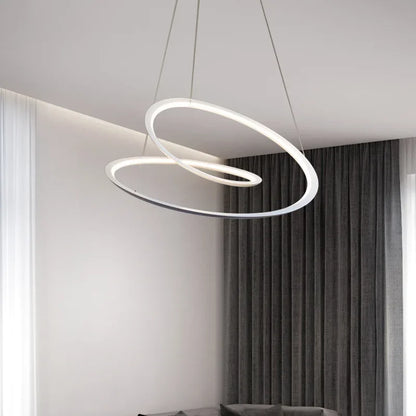 Decorbites™ Kepler Rund LED Kronleuchter für Wohnzimmerdekoration Weißer Pendellampenschirm
