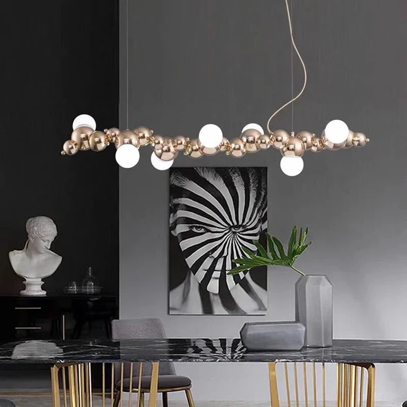 Matte Black LED Chandelier 9-Head Contrast