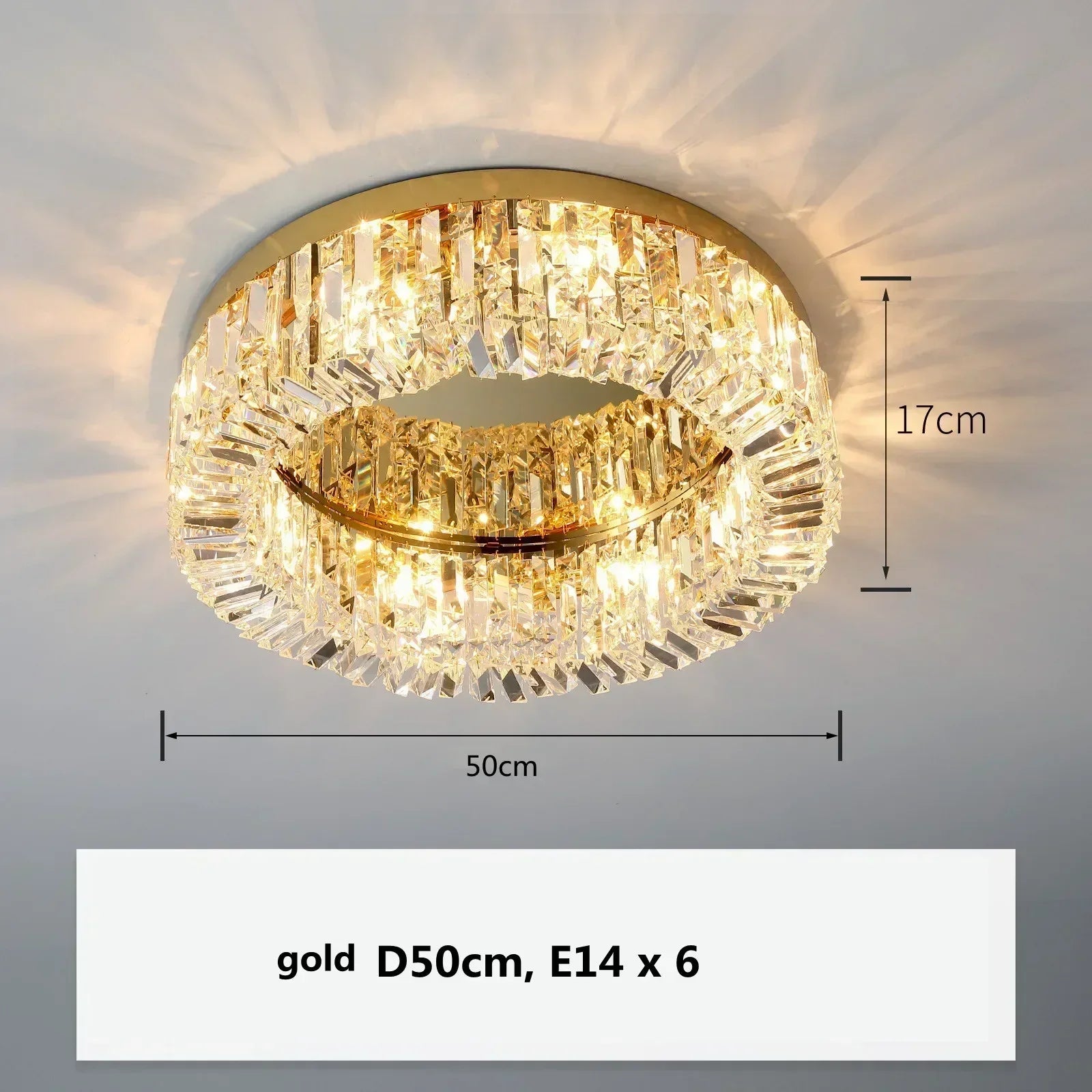 Gold Crystal Dining Chandelier D100cm 16-Light
