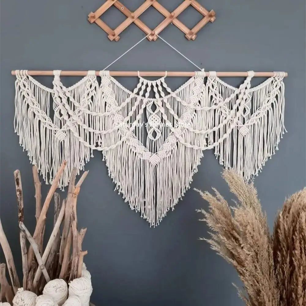 Decorbites™ Große Makramee-Bohemian-Wandbehang für Boho-Dekoration im Wohnzimmer