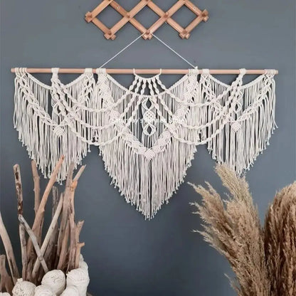 Decorbites™ Große Makramee-Bohemian-Wandbehang für Boho-Dekoration im Wohnzimmer