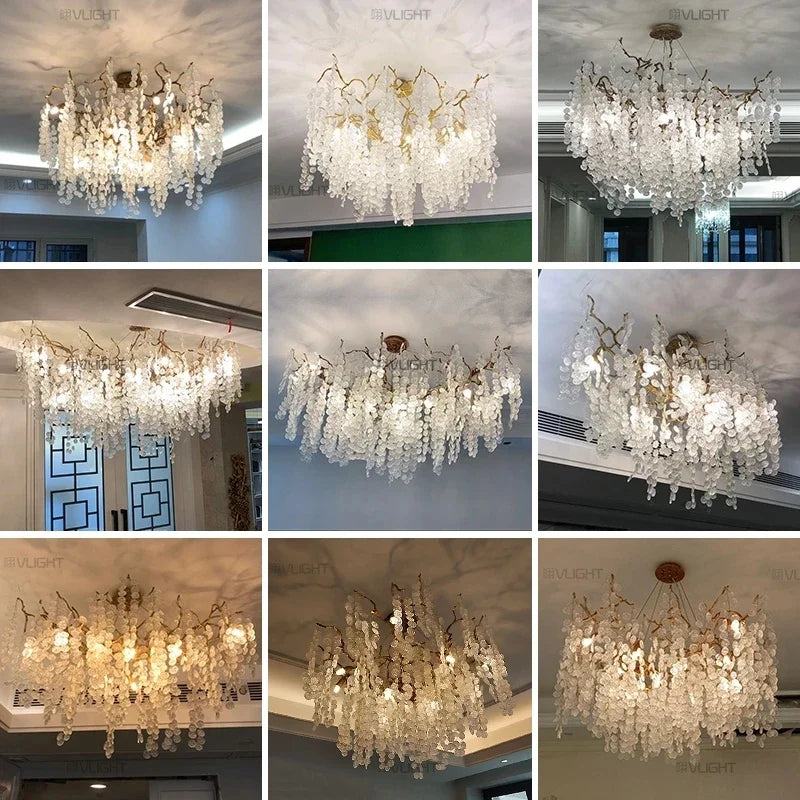 Decorbites™ Trauben-Kristall-Leuchter: Luxuriöse goldene Kupfer-Hängeleuchte für Wohnzimmer und Schlafzimmer