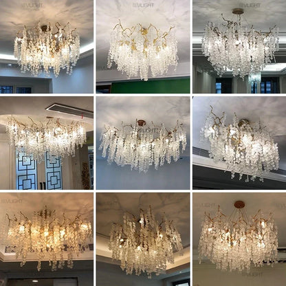 Decorbites™ Trauben-Kristall-Leuchter: Luxuriöse goldene Kupfer-Hängeleuchte für Wohnzimmer und Schlafzimmer