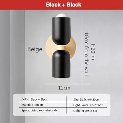 DecorBites™ Cream Double Head LED Wall Lamps for Living Room Bedroom Indoor Decoration