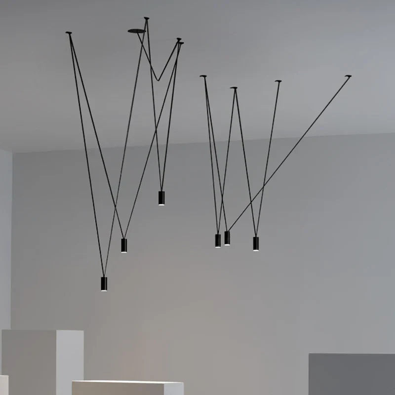 Decorbites™ Geometrische Schwarze Lineare Pendelleuchte für Schlafzimmer, Wohnzimmer, Bar, Hotel