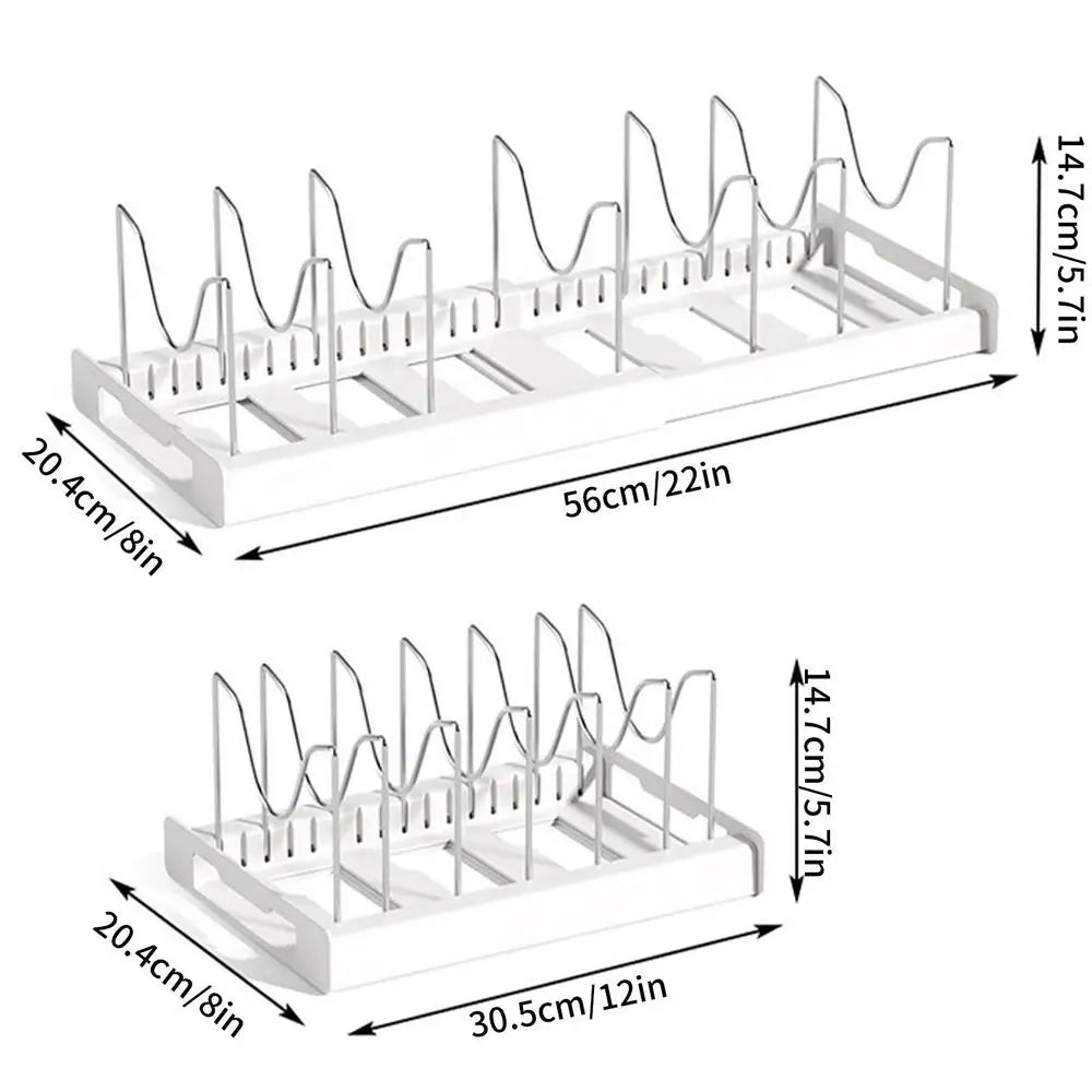 Decorbites™ Küchenorganizer: Erweiterbarer Stauraum für Schränke mit Schublade und Einsatz für Schneidebrett