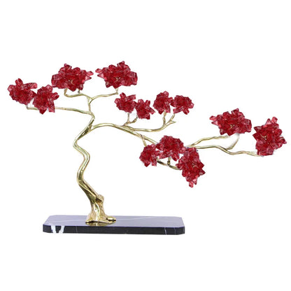 DecorBites™ Crystal and Brass Metal Decorative Figurine for Room Decoration