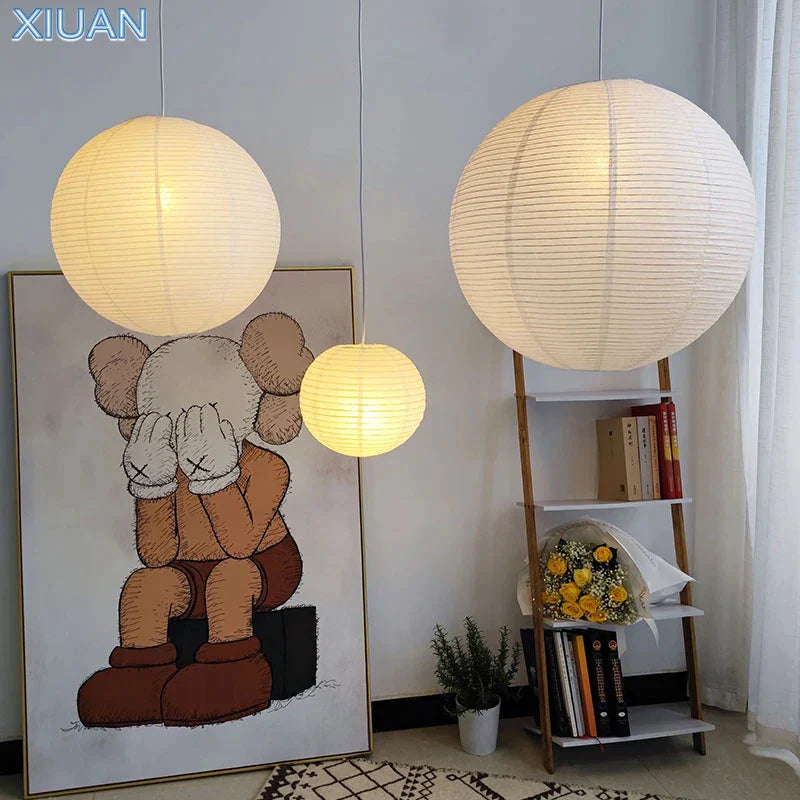 Decorbites™ Japanischer Stil LED E27 Rundkugelleuchte als Hängeleuchte für die Wohnraumgestaltung