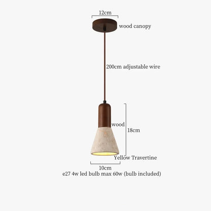 Decorbites™ Glas-Stein-LED-Pendantleuchten - Gelber Travertin Vintage-Hängeleuchte