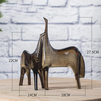 Decorbites™ Pferdepaar & Fohlen Skulpturensatz – Abstrakte Tierornamente für die Heimdekoration