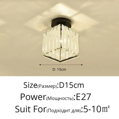 DecorBites™ Crystal Glass LED Chandelier for Modern Living, Study, and Aisle Lighting