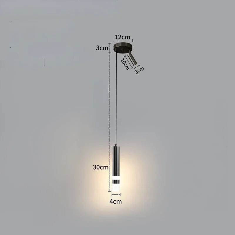 Modern Long Double Spotlight Pendant Light in Black/Gold