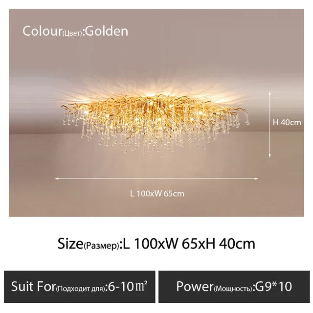 DecorBites™ Crystal Ceiling Chandelier - Luxury Lighting for Modern Spaces