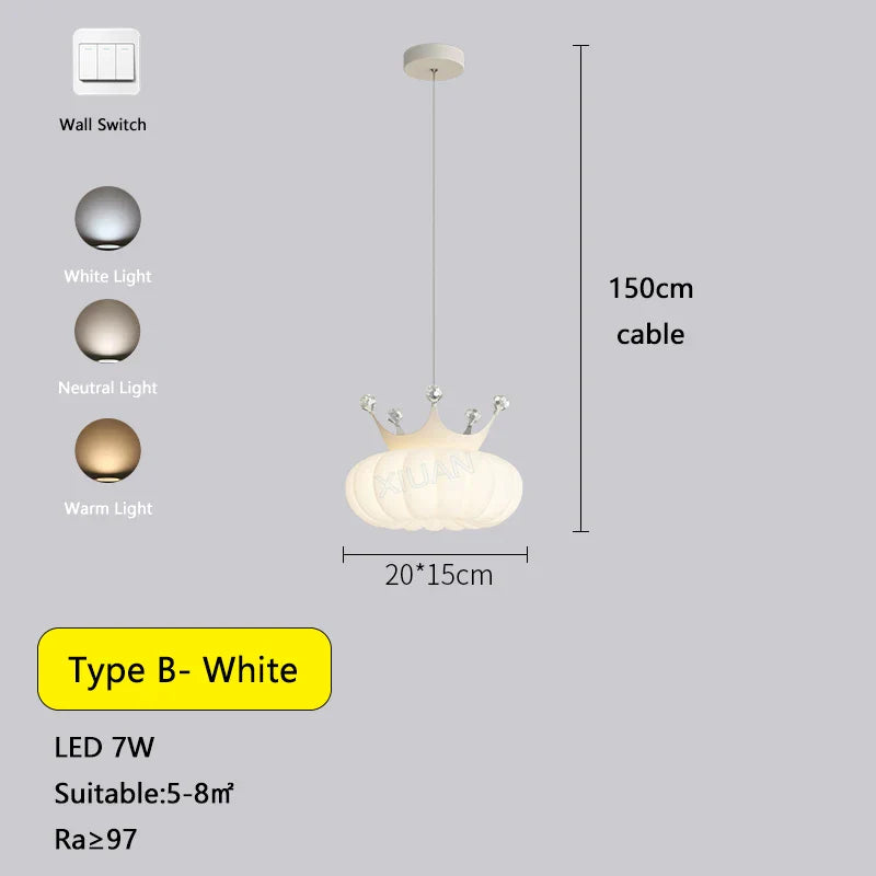 Decorbites™ Goldene Krone Anhängerleuchte: Luxuriöse Wolken-Hängeleuchte für Kinderzimmer und Wohnzimmer