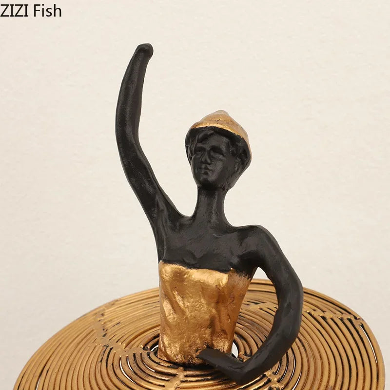 DecorBites™ Golden Ballerina Sculpture Desk Ornament Aesthetic Room Decor Figure