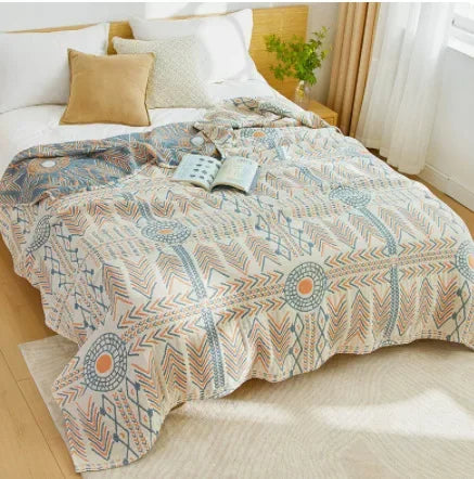 Decorbites™ Baumwolldecke im nordischen Stil - Weiche Sommerquilt für Einzel- und Doppelbetten - Boho-Haustextil-Deckbezug