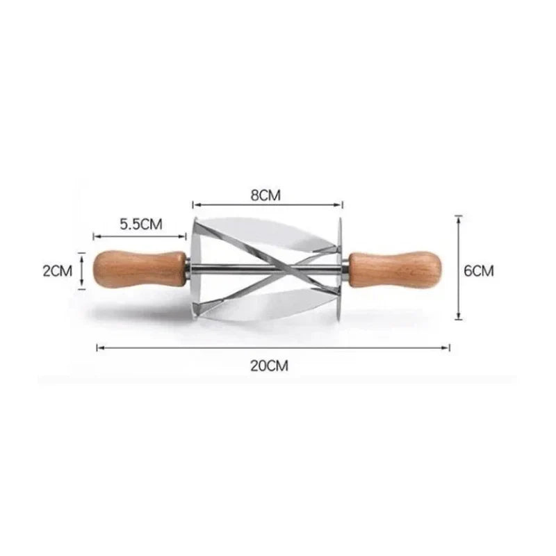Decorbites™ Croissant-Teigschneider: Griff aus Edelstahl, Pastete-Radmesser für das Backen