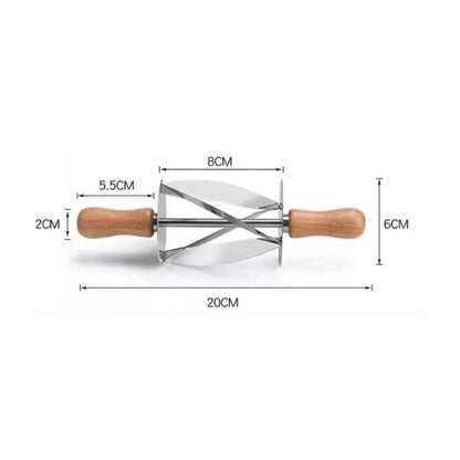 Decorbites™ Croissant-Teigschneider: Griff aus Edelstahl, Pastete-Radmesser für das Backen