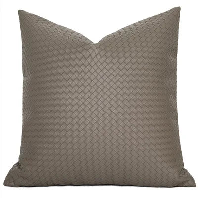 DecorBites™ Geometric Faux Leather Throw Pillow Cover - Modern Luxury Pillowcase